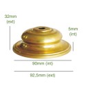 Portatulipas de latón de 90mm de diámetro x 42mm de alto