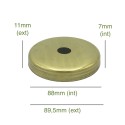 Tapa portaglobos de latón 88mm diámetro x 7mm