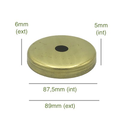 Tapa portaglobos de latón 87,5mm diámetro x 5mm