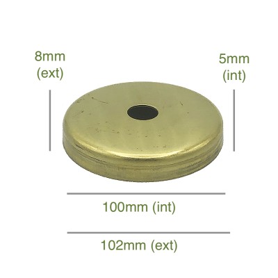 Tapa portaglobos de latón 100mm diámetro x 5mm