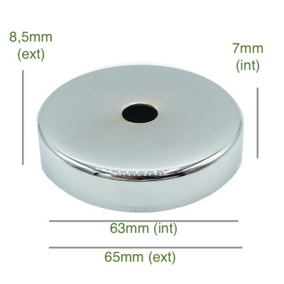 Tapa metálica cromo brillo 40mm diámetro x 4mm recto