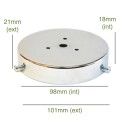 Portaglobos cromado 97mm x 18mm con tornillos