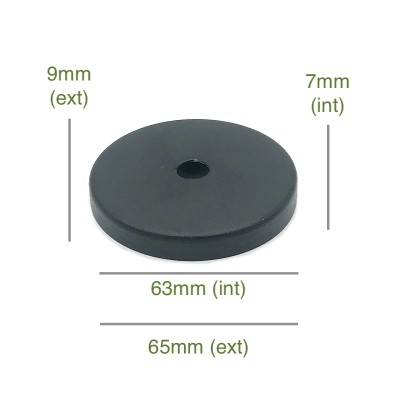 Tapa portaglobos color negro 63mm diámetro x 7mm
