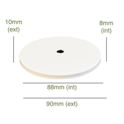 Tapa portaglobos color blanco 88mm diámetro x 8mm