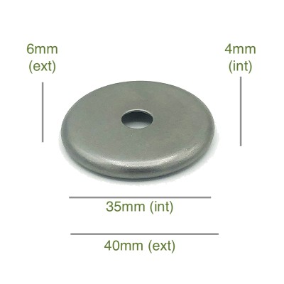 Tapa portaglobos hierro bruto redondeada 35mm diámetro x 4mm