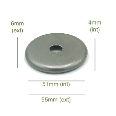 Tapa portaglobos hierro bruto redondeada 51mm diámetro x 4mm