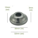 Tapa portaglobos hierro bruto cónica 30mm diámetro x 3mm