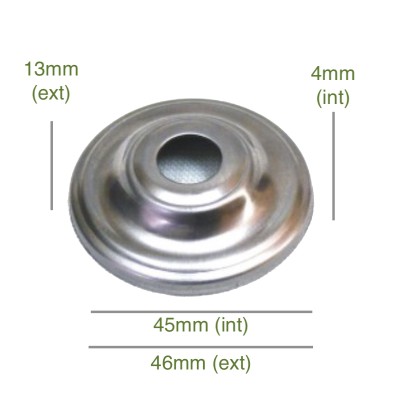 Tapa portaglobos de hierro bruto 45mm diámetro x 4mm