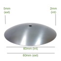 Tapa cóncava en hierro bruto 60mm x 2mm para globos de cristal