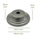 Tapa decorada hierro bruto cónica 63mm x 3mm