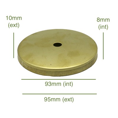 Tapa portaglobos de latón 93mm diámetro x 8mm