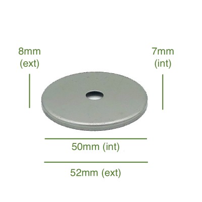 Tapa portaglobos de hierro bruto 50mm diámetro x 7mm