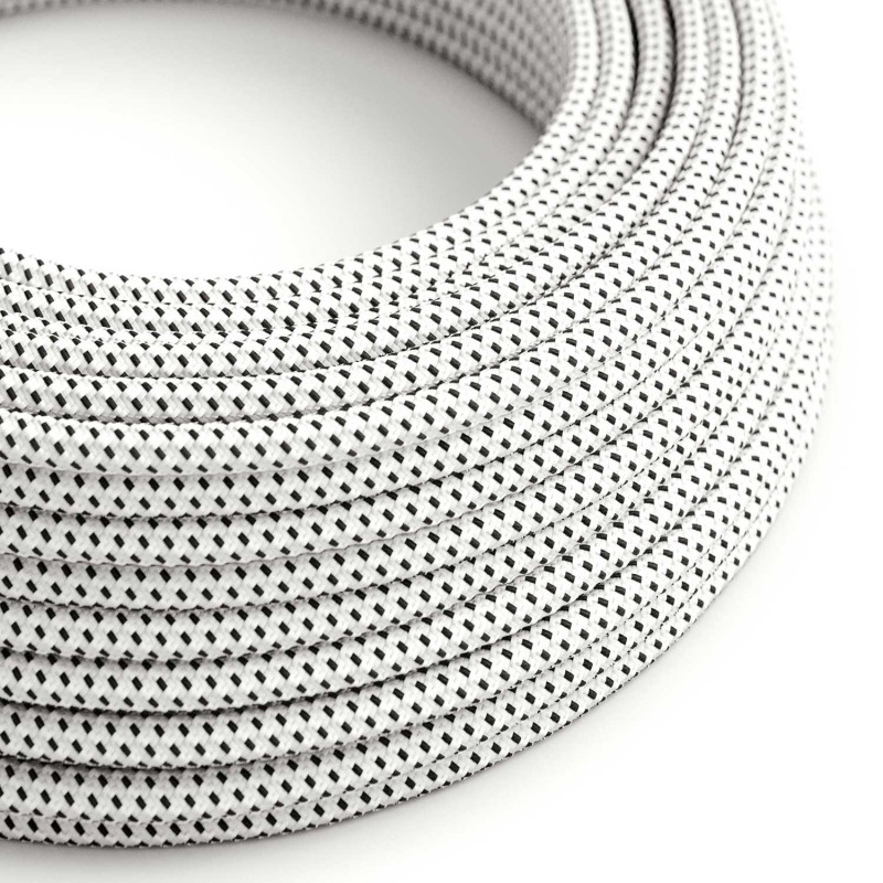 Cable decorativo textil a metros homologado blanco motas