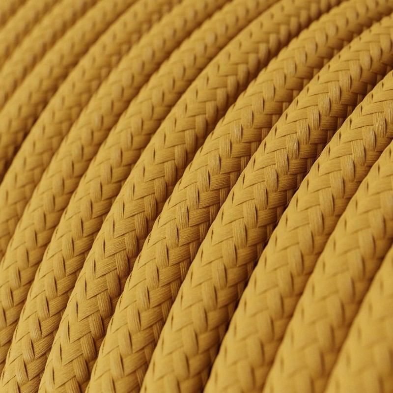 Cable decorativo textil a metros homologado color mostaza