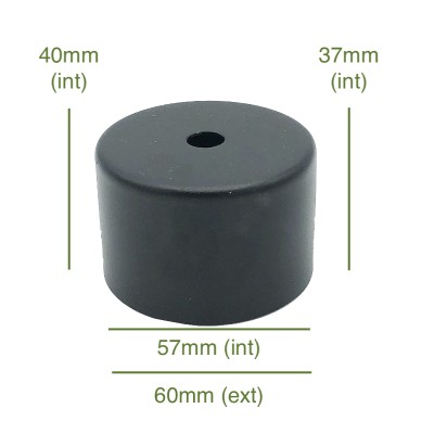 Tapa de metal color negro 57mm diámetro x 37mm