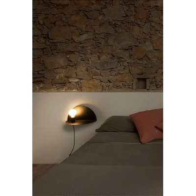 Lámpara pared acero E27 negro mate ORILLE