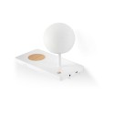Lámpara LED con cargador wireless MERSAN globo cristal