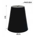 Campana metal negra y oro 170mm alto x 155mm diámetro