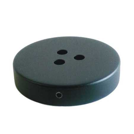 Soporte metal color negro 100mm diámetro y tres salidas