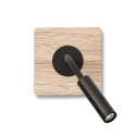 Lámpara pared acero LED integrado madera DENAIN