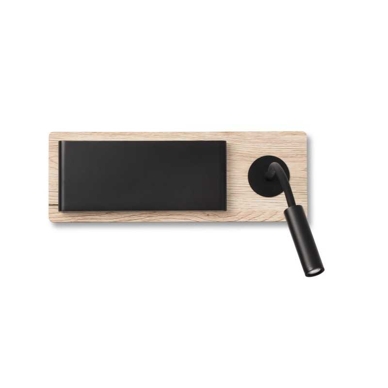 Lámpara pared acero LED integrado madera VEUVES