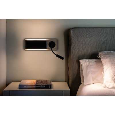 Lámpara pared acero LED integrado madera VEUVES