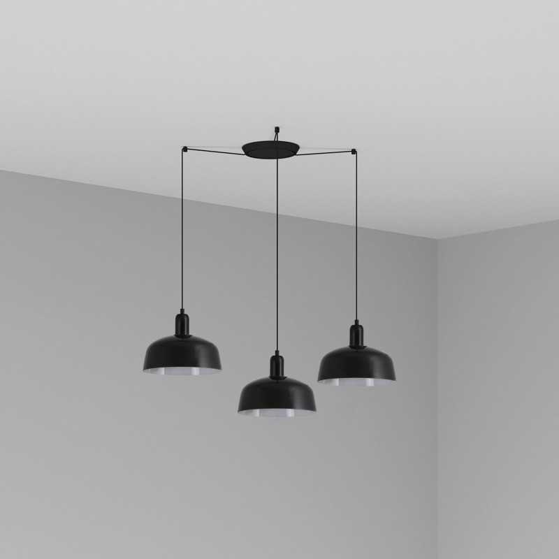 Lámpara techo acero E27 negro GOURDAN