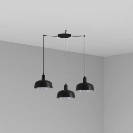 Lámpara techo acero E27 negro GOURDAN