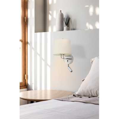 Lámpara pared acero E27 cromado brillo ARABAUX
