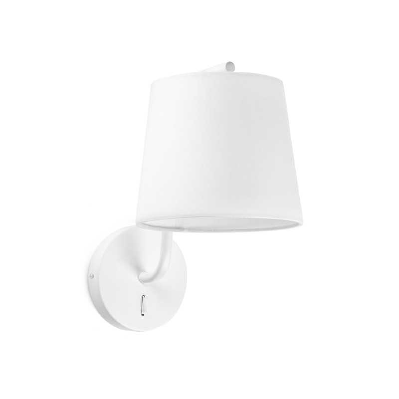 Lámpara pared acero E27 blanco mate MOIRON