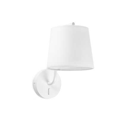 Lámpara pared acero E27 blanco mate MOIRON