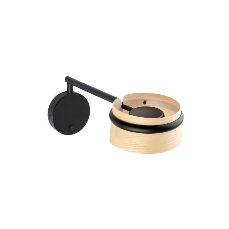 Lámpara pared acero LED integrado negro mate GAUCIEL