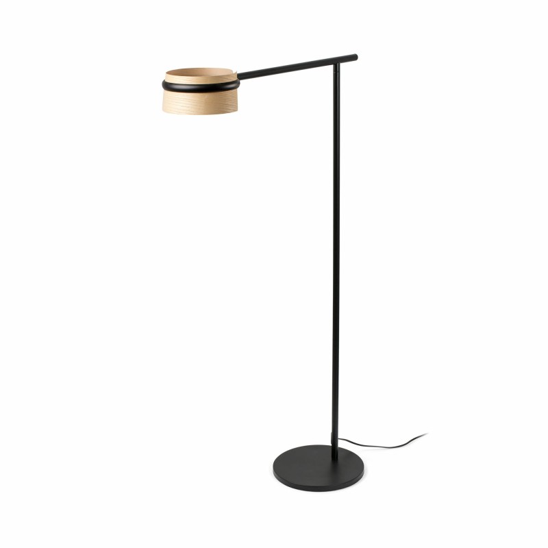 Lámpara suelo acero LED integrado negro mate CUTTING
