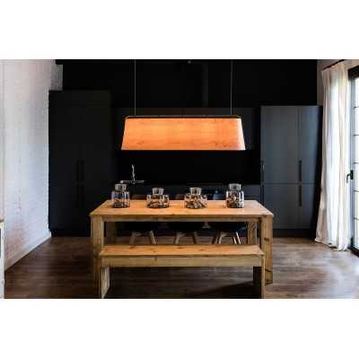 Lámpara techo acero E27 color madera CRANÇOT