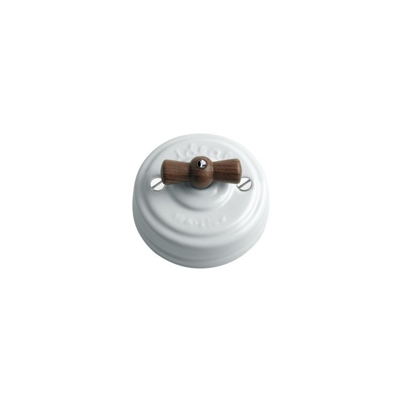 Interruptor porcelana superficie modular lazo madera oscuro - Interruptores  de porcelana agrupables - Fabricatulampara
