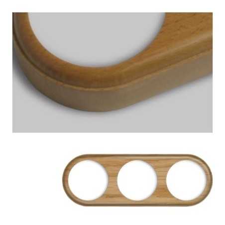 Marco triple de madera clara redondo modular