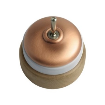 Mecanismo porcelana individual cobre - Interruptores porcelana superficie -  Fabricatulampara