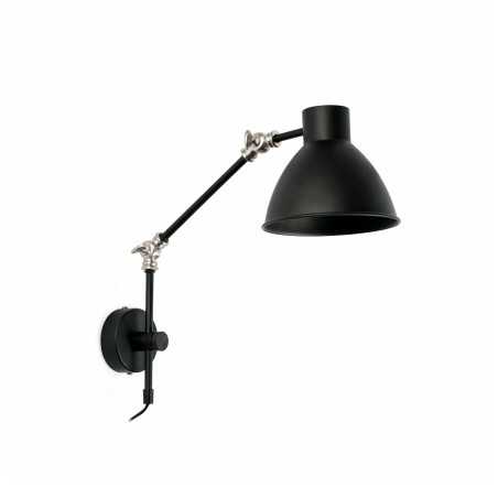 Lámpara pared acero E14 negro mate TORSIAC
