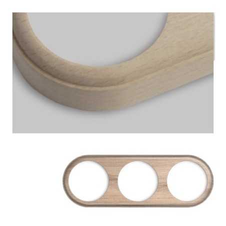 Marco triple de madera natural redondo modular