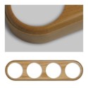 Marco cuádruple de madera clara redondo modular