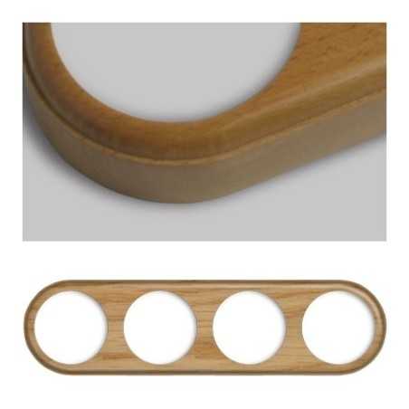 Marco cuádruple de madera clara redondo modular