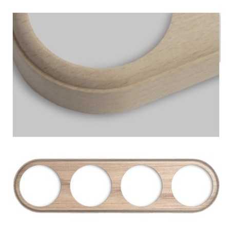 Marco cuádruple de madera natural redondo modular