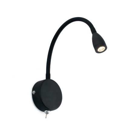Lámpara pared aluminio LED integrado negro mate DRUGEAC