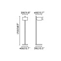 Lámpara suelo aluminio E27 negro mate CABARA