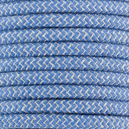 Cable decorativo textil a metros homologado bicolor cielo