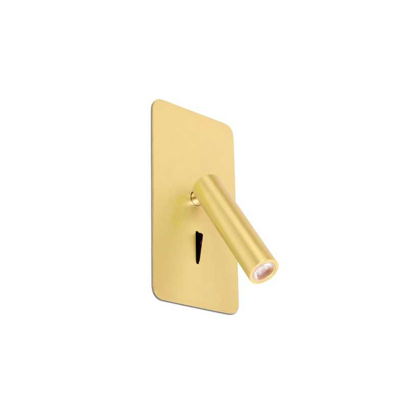 Lámpara pared aluminio LED integrado dorado mate RANCHY