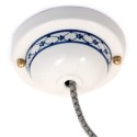 Soporte de cerámica pintada cenefa azul 130mm 1 salida