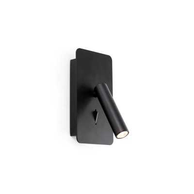 Lámpara pared aluminio LED integrado negro mate HILLION