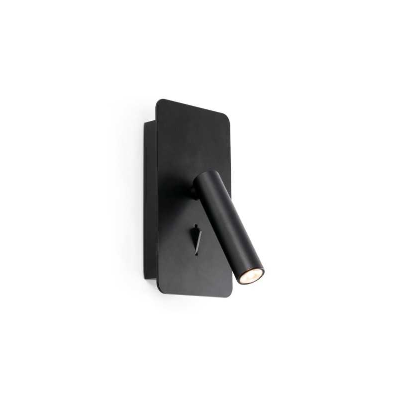 Lámpara pared aluminio LED integrado negro mate HILLION