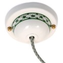 Soporte de cerámica pintada cenefa verde 130mm 1 salida